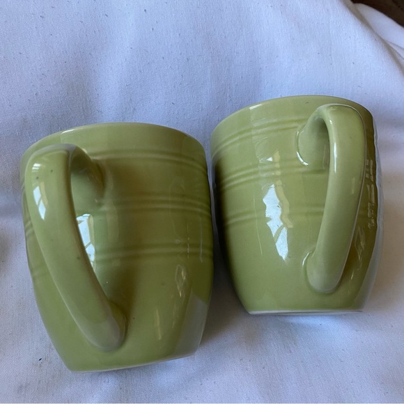 Set Of 2 Thomson Pottery Mugs Green NWOT - Picture 3 of 5